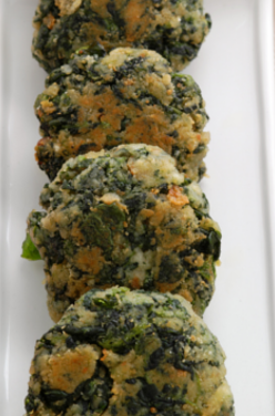 Boulettes vegan, pois chiches, amandes et épinards